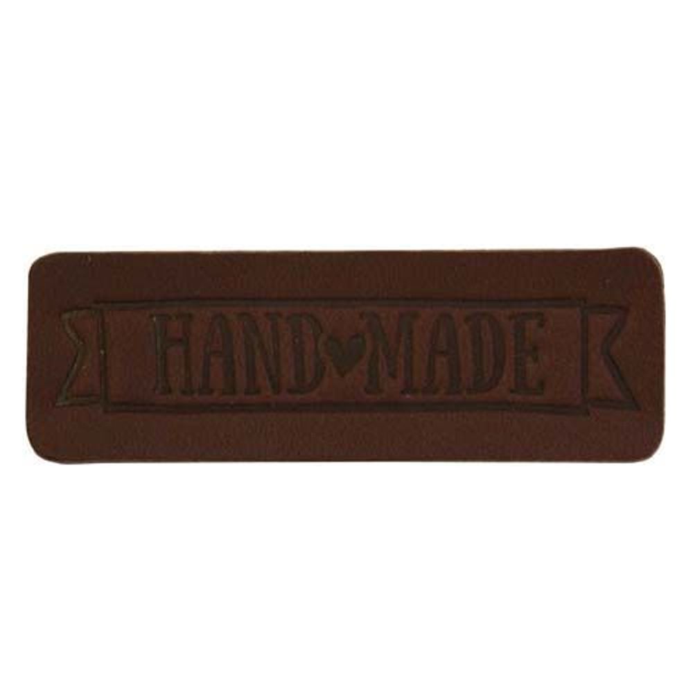 Аппликация термоклеевая кожа "Hand Made" 5.65х1.8 см, 40 светло-коричневый