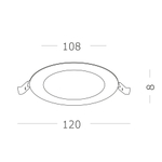 Светильник встраиваемый LED 6W 4000K 330Lm Ra80 110° IP20 D117xH18 90-265V