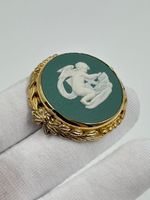Брошь Wedgwood тёмно-зелёная