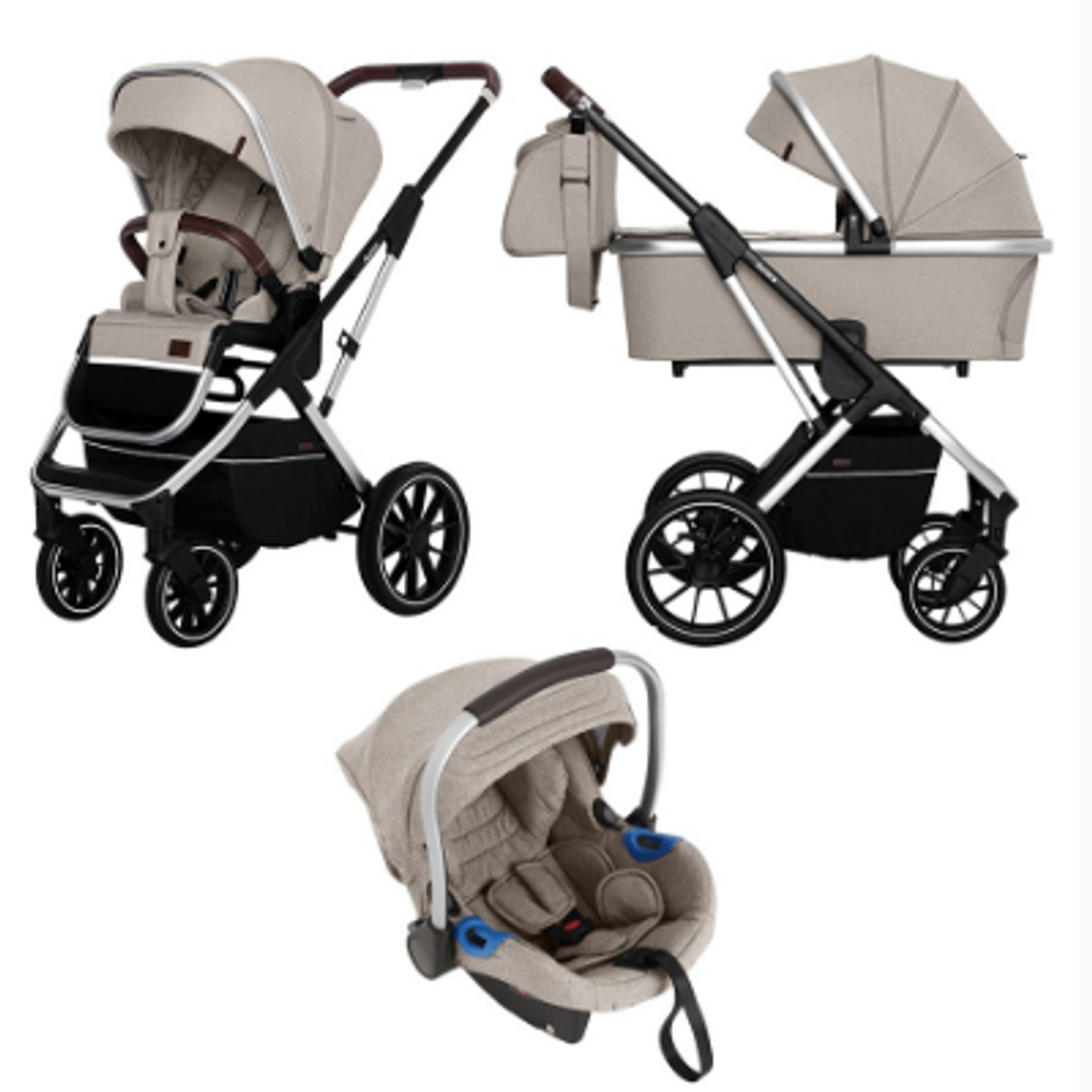 Коляска 3 в 1 Carrello Aurora CRL-6502/2 / 2021, Almond Beige / Серебристая рама (Бежевый) Коляска 3 в 1 Carrello Aurora CRL-6502/2 / 2021, Almond Beige / Серебристая рама (Бежевый)