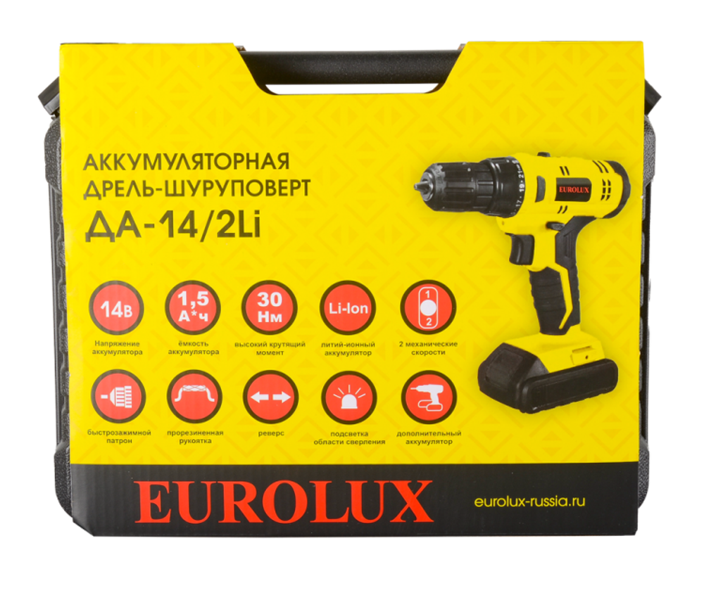 Дрель-шуруповерт Eurolux ДА-14/2Li