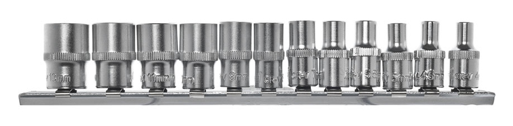 Набор торцевых головок 12пр 1/4 Kraft  (4-13мм)