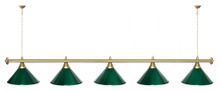 Лампа STARTBILLIARDS 5 пл. (плафоны золотые,штанга коричневая,фурнитура золото)