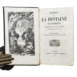 Jean de La Fontaine. Fables de La Fontaine. Précédées de la Vie d’Esope et accompagnées des notes de coste / Жан де Лафонтен. Басни Лафонтена. Предварено «Жизнью Эзопа», с примечаниями де Коста. — Nouv. ed. — Tours: Mame et Cie, Imprimeurs-Libraires, 1853.