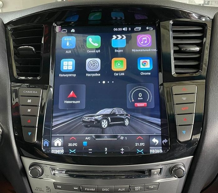 Магнитола для Infiniti QX60, JX35 (пластиковый верх) - Kuberg NH-I1201-1 ("Тесла-Стиль") Android 10, Быстрая, SIM-слот