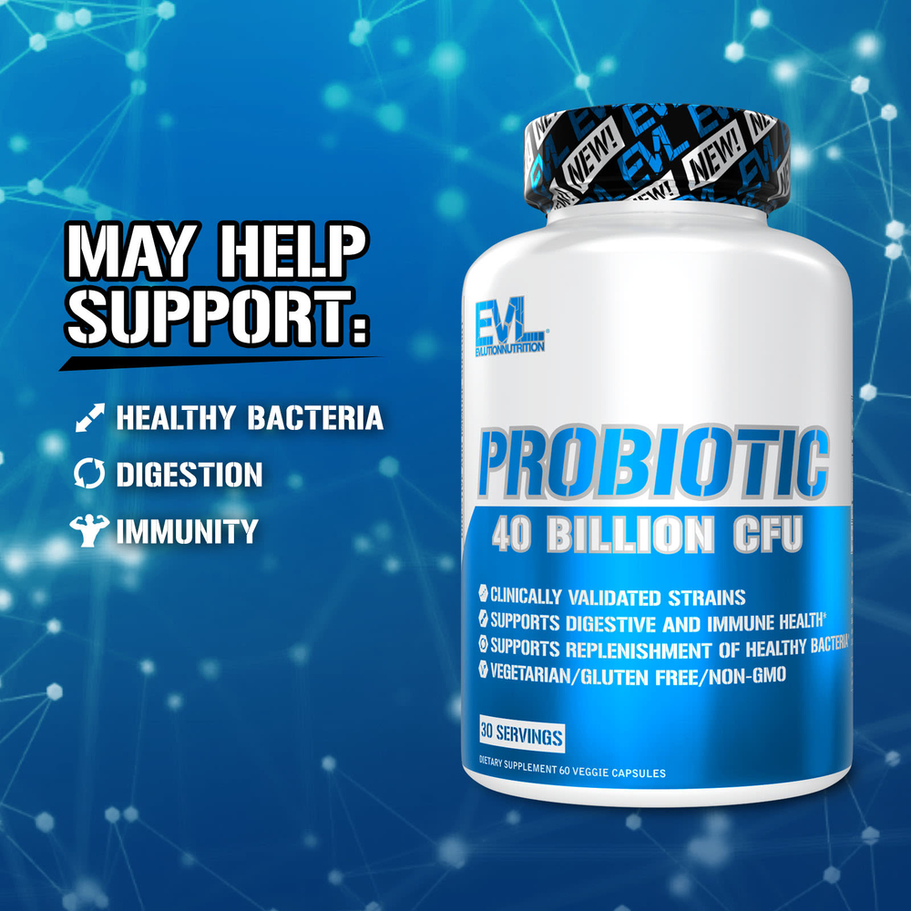 EVLution Nutrition, пробиотик, 60 растительных капсул
