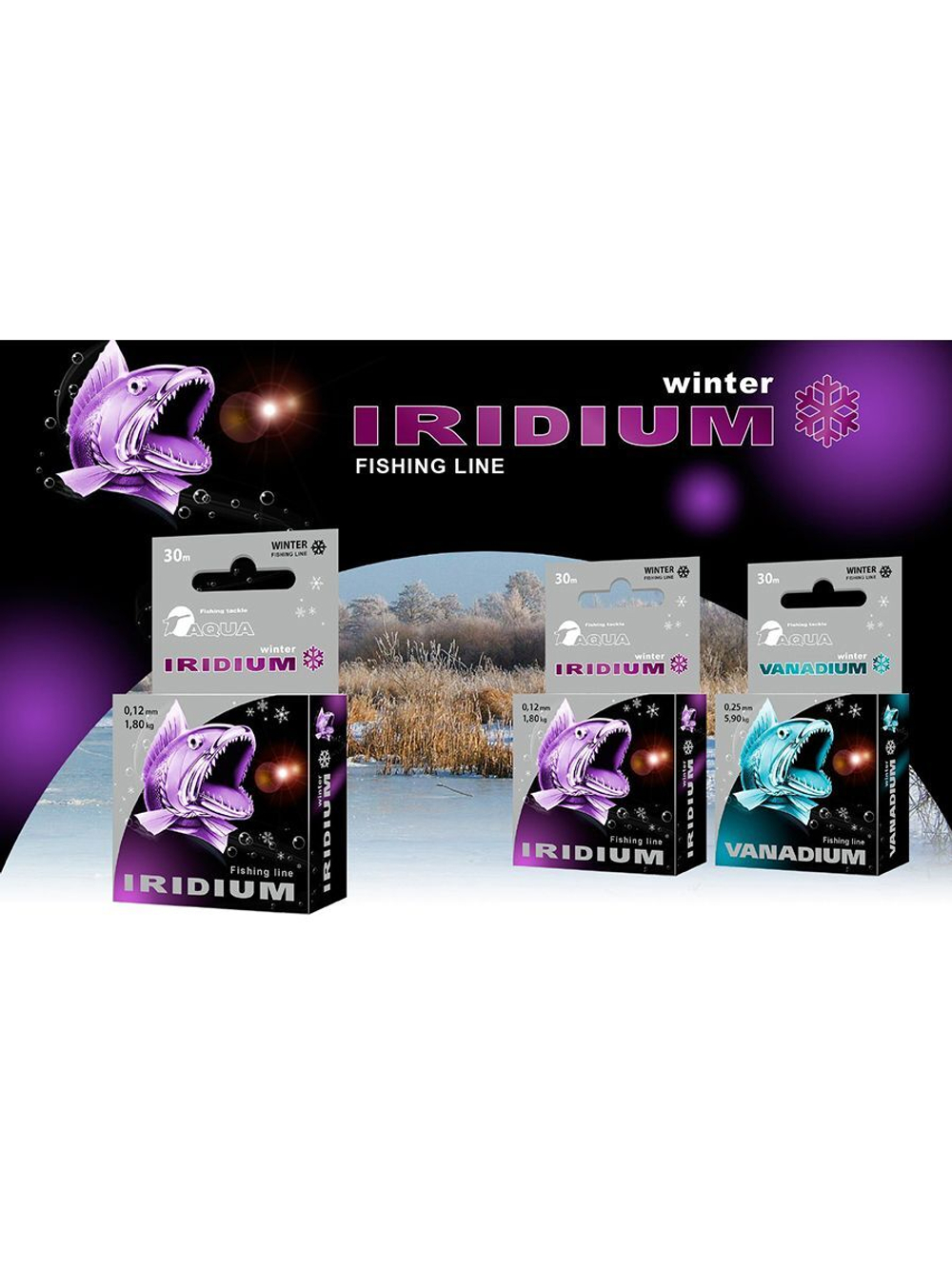 Леска IRIDIUM,TITANIUM,VANADIUM 30m 0,12 мм 3 шт