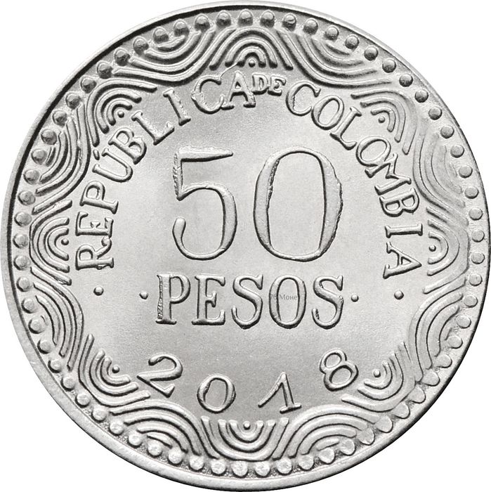 50 песо 2018 Колумбия