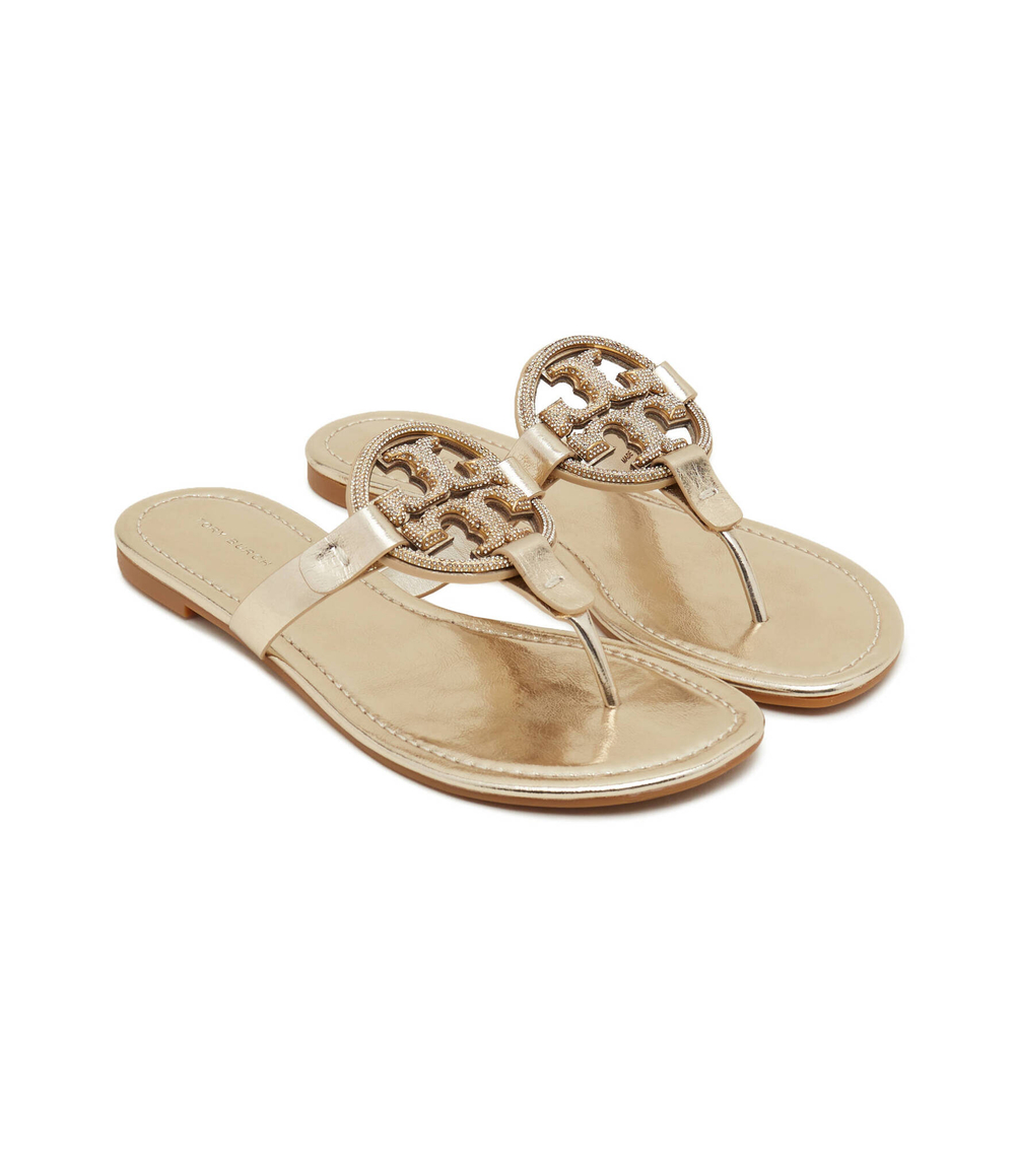 Кожаные вьетнамки MILLER PAVE TORY BURCH - золотой(153708)