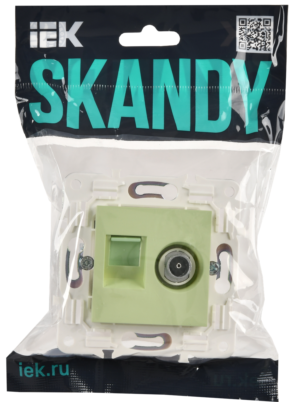 SKANDY Розетка двойная TV+RJ45 кат.5E SK-A14G мятный IEK