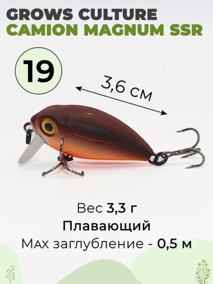 Воблер крэнк Camion Magnum SSR 36 мм 3.3 г цвет #19