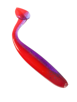 Приманка ZUB-IZI 125мм(4,8")-5шт, (цвет 021) фиолетовый верх - красный низ