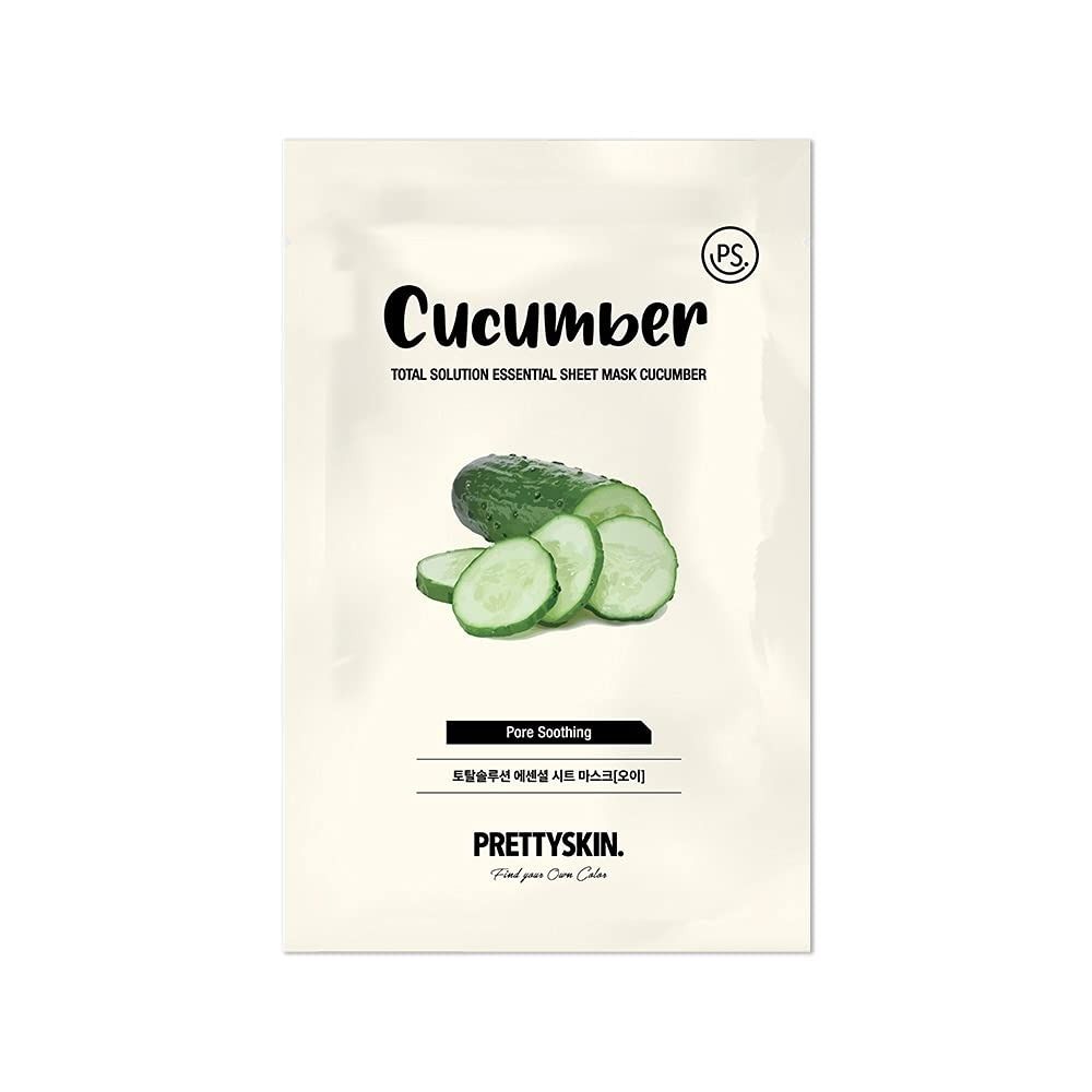 Тканевая маска с огурцом Prettyskin Total Solution Essential Sheet Mask Cucumber, 23мл