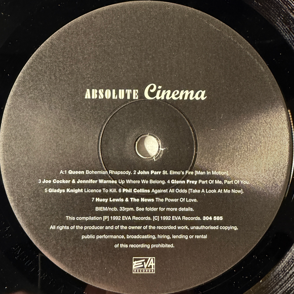 Сборник Absolute Cinema 2LP (Швеция 1992г.)