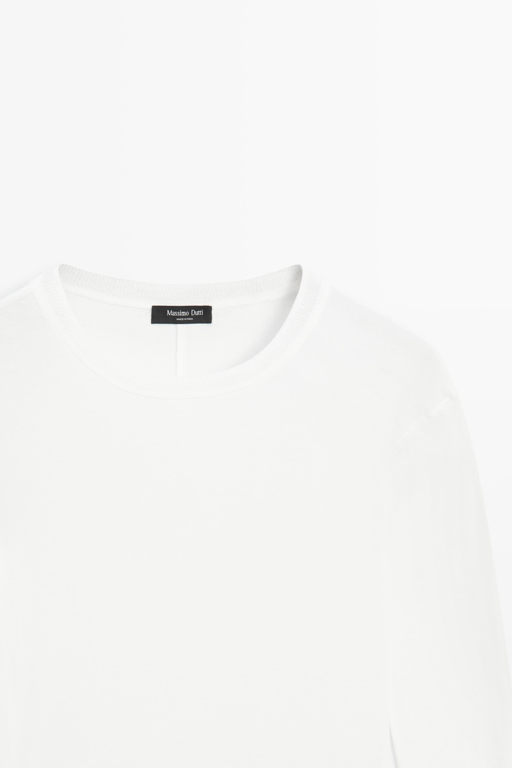 Massimo Dutti Футболка с длинными рукавами и манжетами, белый