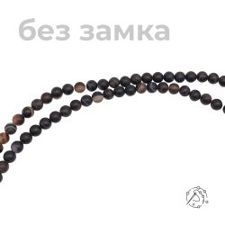 Нить бусин из агата черного матового 6 мм