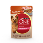 Влажный корм для собак Курица с рисом и томатами в подливе, 85г Purina ONE Мини Контроль веса