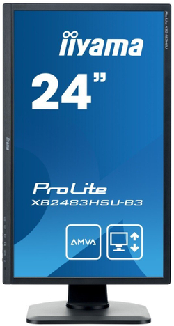 Монитор Iiyama 24;; ProLite XB2483HSU-B3 1920x1080 A-MVA WLED 75Гц 4ms VGA HDMI DisplayPort