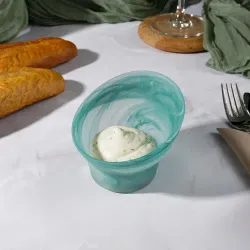 Соусник 150 мл 9*6,5 см емкость для закусок Green Sky косой конус матовое стекло P.L. [4]