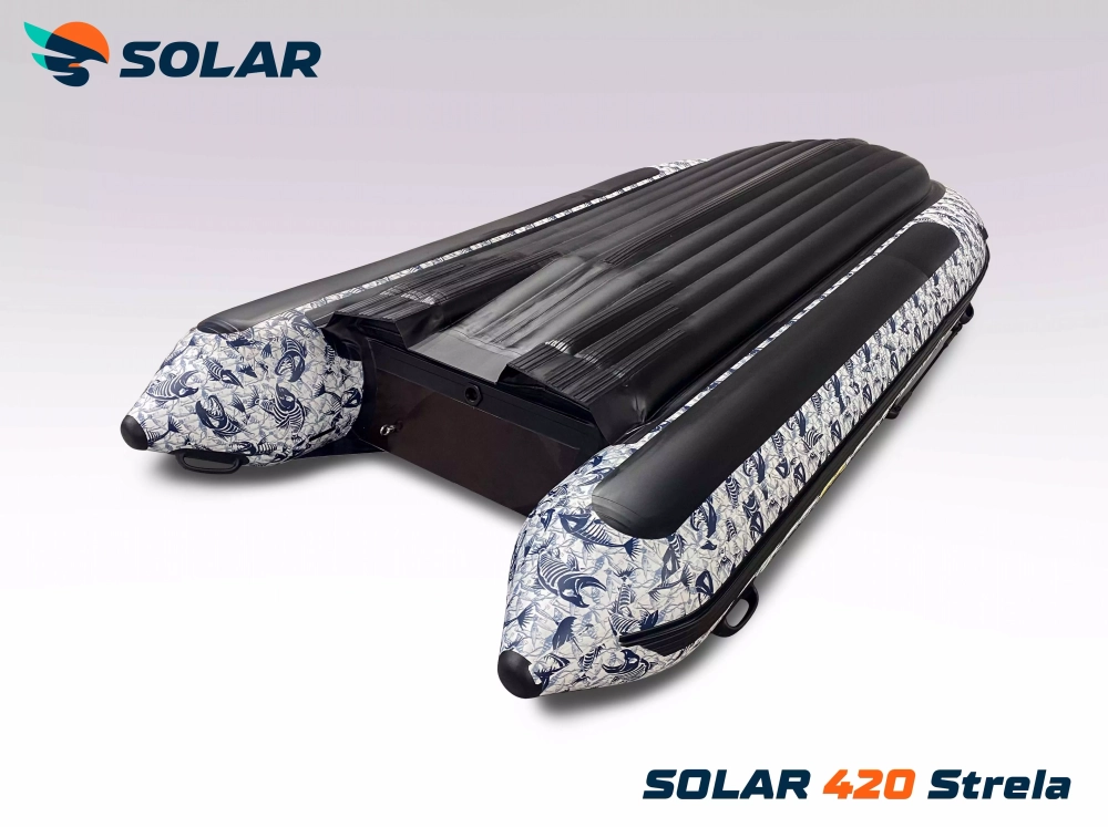 Лодка надувная моторная solar-420 strela jet tunnel