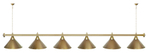 Лампа STARTBILLIARDS 6 пл. (плафоны зеленые,штанга зеленая,фурнитура золото)