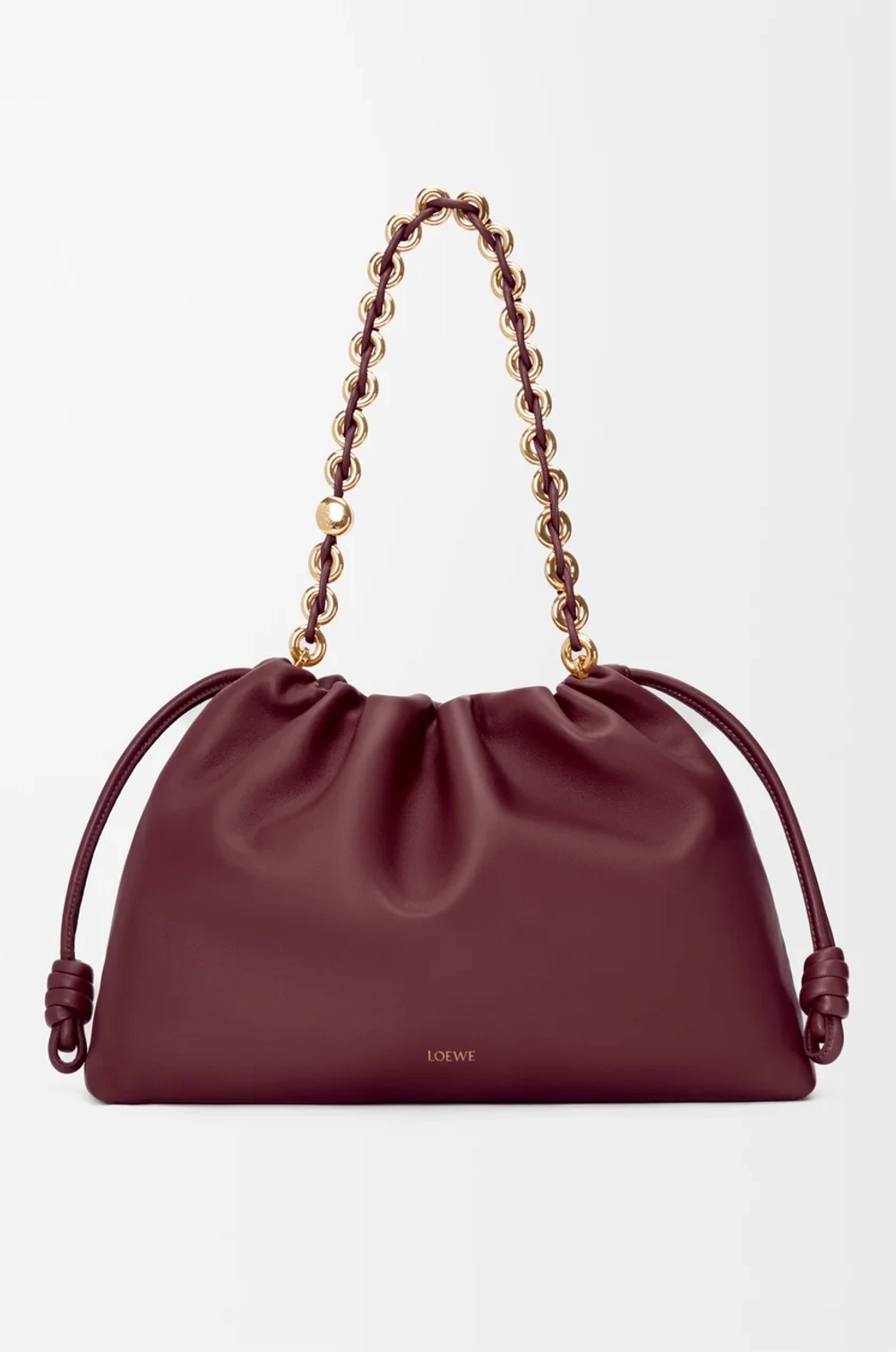 Loewe Большая сумка Flamenco из мягкой кожи ягненка наппа, бургунди