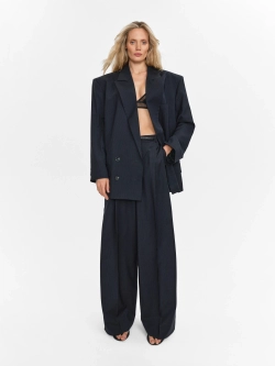“Striped wool trousers” Брюки широкие со складками. (2)