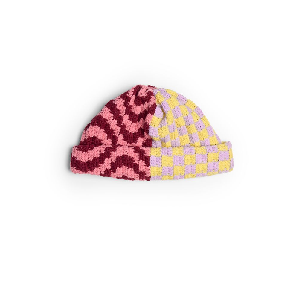Шапка Jacob Cro Beanie Twins "Burgundy/Lilac/Pink/Yellow"