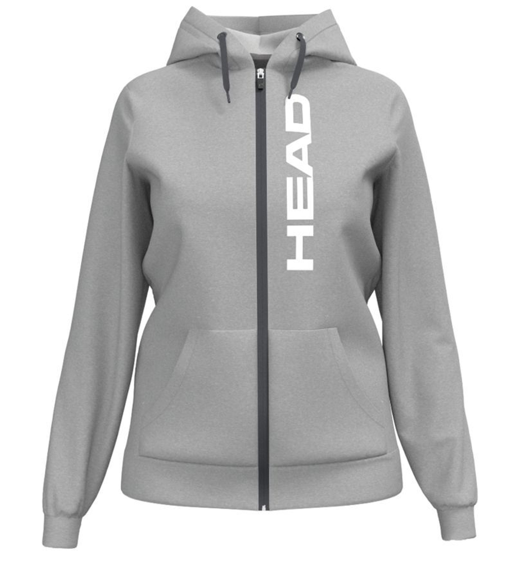 Женская Кофта теннисная Head Club Original Hoodie FZ - серый