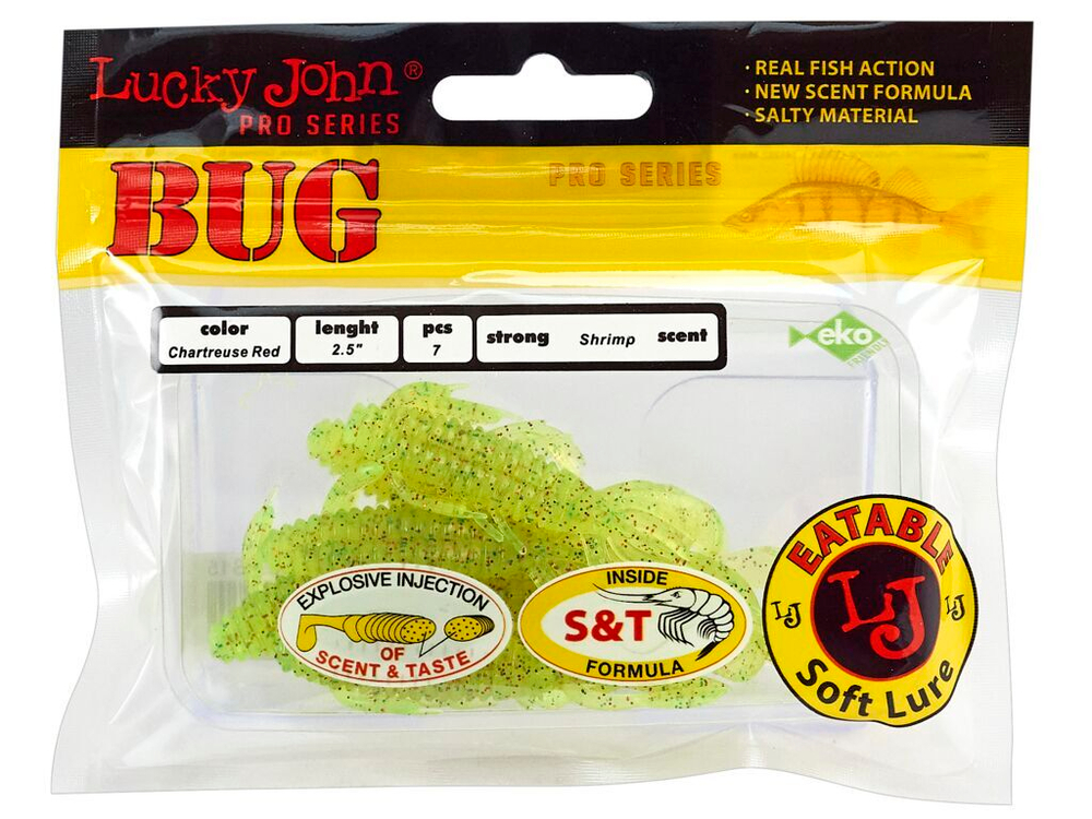 Твистеры съедобные LJ Pro Series BUG 2.5in (6,35 см), цв. S15, 8 шт.