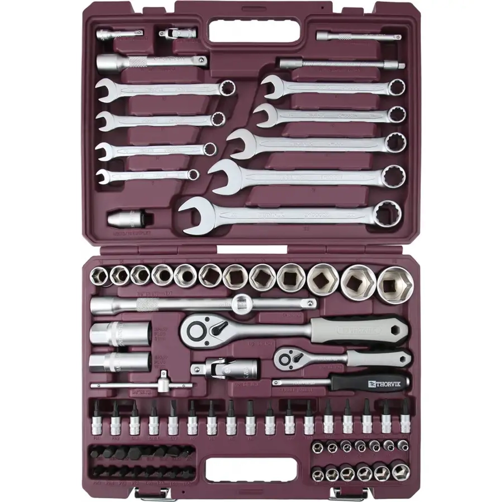 Набор инструмента универсальный 1/4", 1/2"DR, 82 предмета THORVIK UTS0082