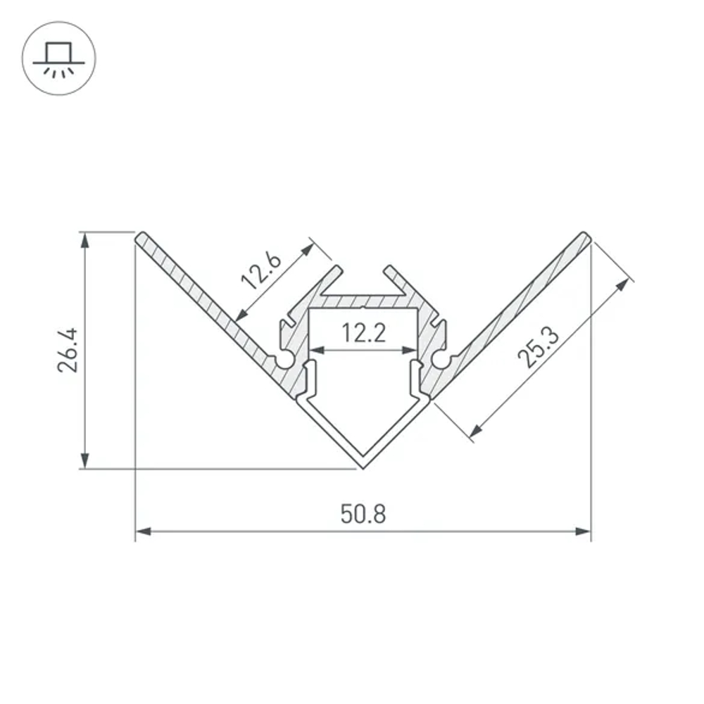 Профиль ARH-DECORE-S12-EXT-F-2000 ANOD внешний (Arlight, Алюминий) 023897