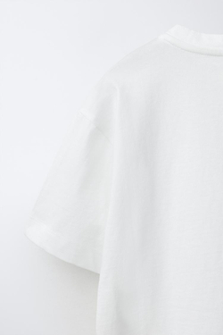 ZARA БАЗОВАЯ ФУТБОЛКА, БЕЛЫЙ