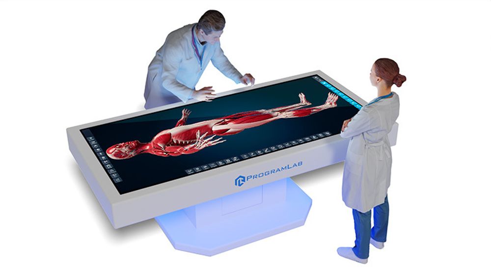 Интерактивный анатомический стол PL-Anatomy Tab Duo 5k с одним сверхширокоформатным экраном, металлический