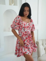Летнее платье короткое в цветочек