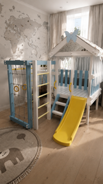 Игровой комплекс из дерева"Бэби - 1" (голубой)
