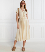 Льняное платье DEMETRA Max Mara Leisure - кремовый(362110366)