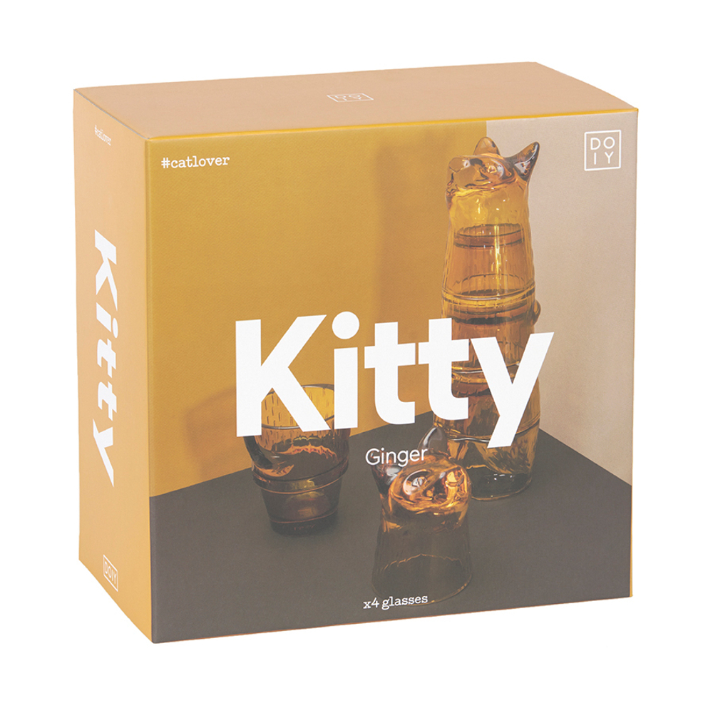 Набор стаканов 4шт Doiy Kitty имбирь