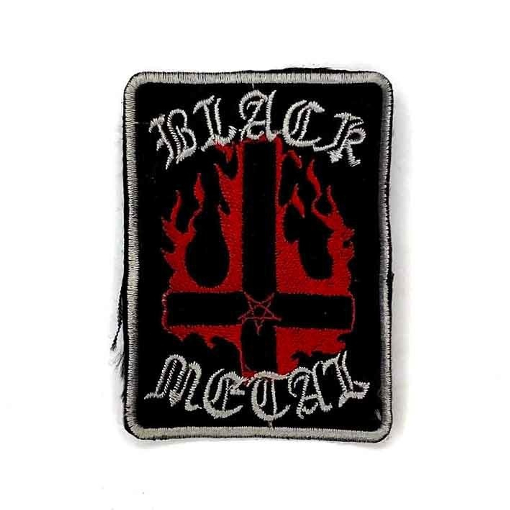 Нашивка Black metal крест