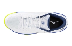 Теннисные кроссовки Mizuno Wave Enforce Court AC - white/dazzling blue/light yellow