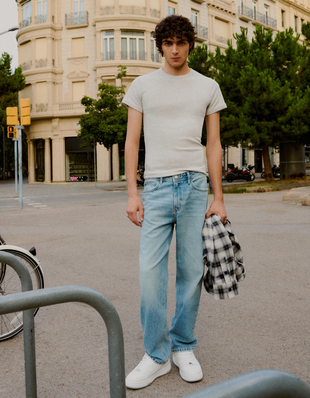 Мужские прямые джинсы straight fit - BERSHKA