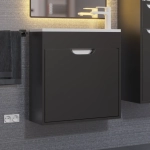 Тумба с раковиной для ванной Uperwood Modul 60 см, подвесная, матовая, черная