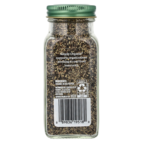 Simply Organic, Органический крупный черный перец, 70 г (2,47 унции)
