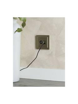 Розетка компьютерная + телевизионная 2-м Brite РТВ/РК12-БрШ RJ45 кат.5E + TV механизм шампань IEK BR-AK20-1-K37
