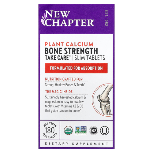 New Chapter, Plant Calcium, Bone Strength Keep Care™, 180 веганских тонких таблеток