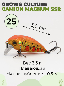 Воблер крэнк Camion Magnum SSR 36 мм 3.3 г цвет #25