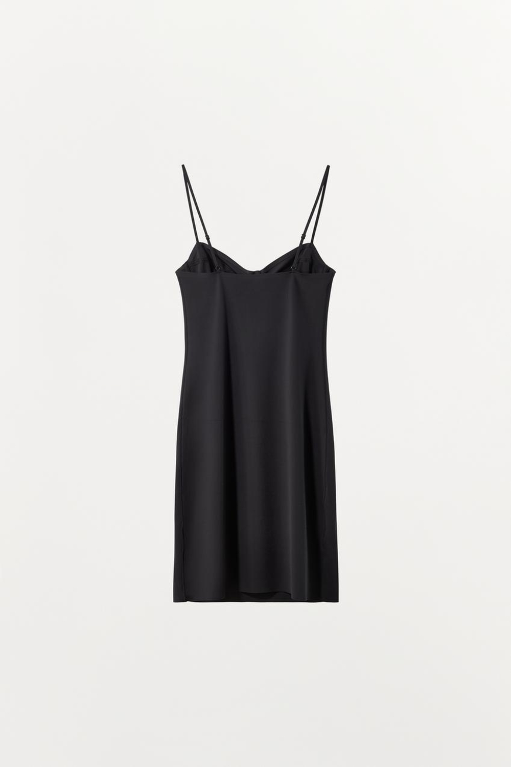 ZARA МИНИ-ПЛАТЬЕ ИЗ СМЕСОВОГО ПОЛИАМИДА, ЧЕРНЫЙ