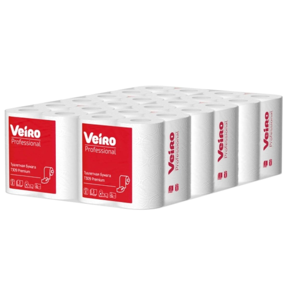 Туалетная бумага в рулонах Veiro Professional Premium белая трёхслойная (48 рулонов по 20 м)