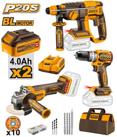 Набор аккумуляторного инструмента 3шт. 20В SUPER INGCO COSLI240202 INDUSTRIAL