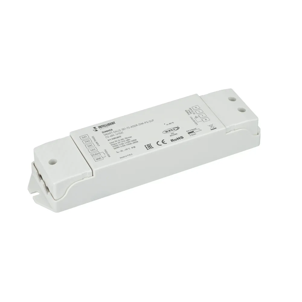 INTELLIGENT ARLIGHT Диммер SMART-DALI2-301-72-ADDR-DIM-PS-SUF (12-48V, 1x15A) (IARL, IP20 Пластик, 5 лет)